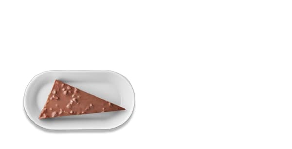 Bezlepkový dort Daim na oválném talířku