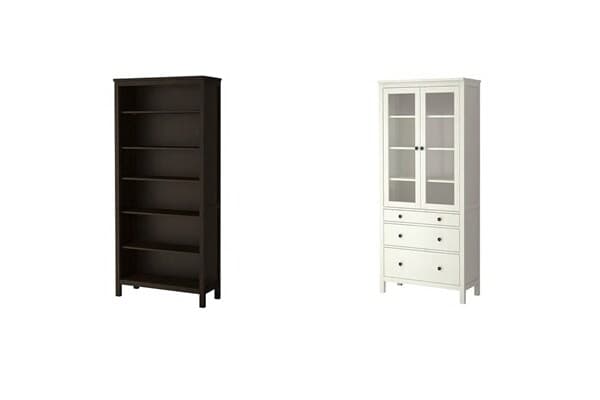 Bibliothèque et vitrine HEMNES
