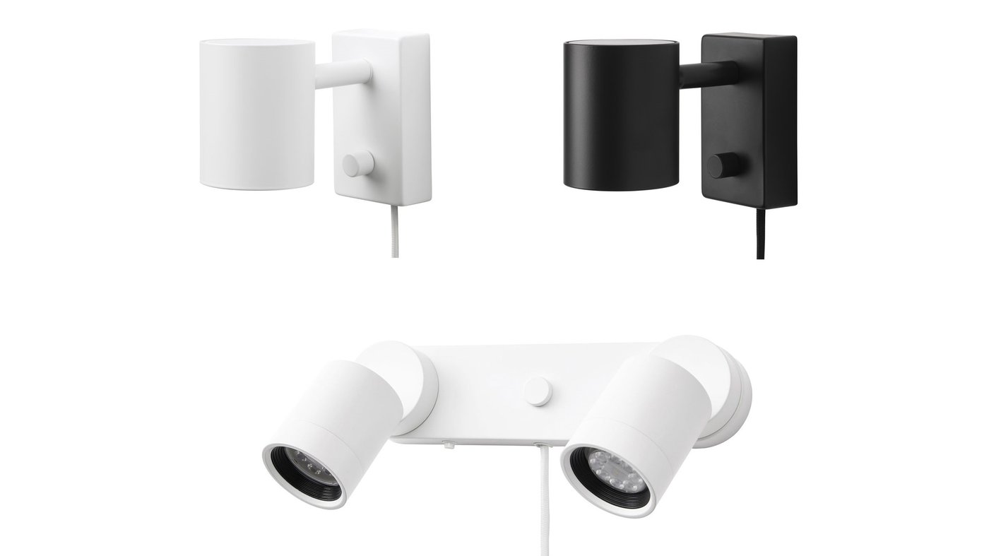 Bild på tre olika lampor i svart och vitt