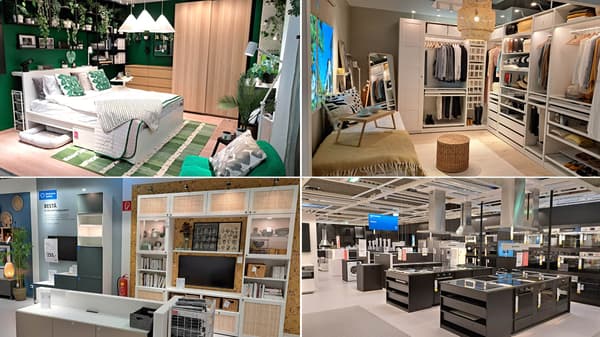 Bilder von den neuen Ausstellungsräumen bei IKEA Klagenfurt - Schlafzimmer-, Kleiderschrank-,  Wohnzimmer- und Küchenabteilung.