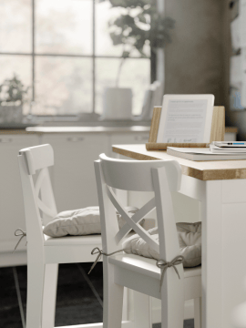 Bílé barové stoličky INGOLF