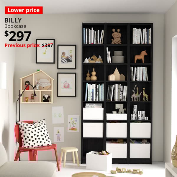BILLY bookcase in living room setting