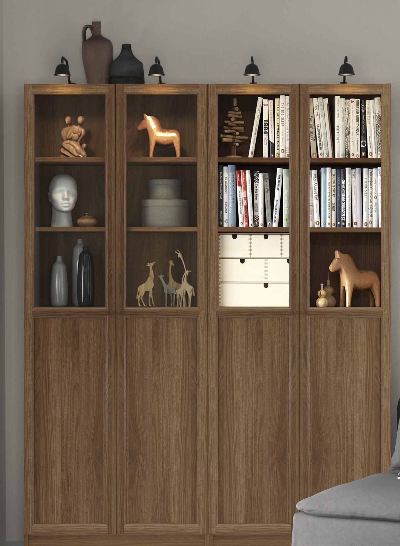 BILLY / OXBERG (69581812) bookcase comb w panel/glass doors (Global art.no. 69581812)