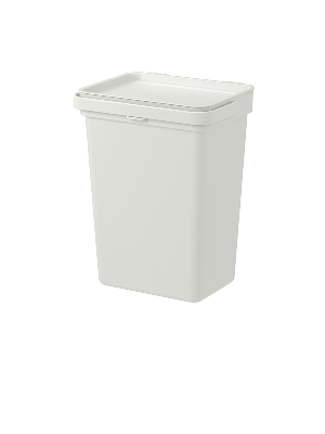 Bílý odpadkový koš IKEA s výklopným víkem