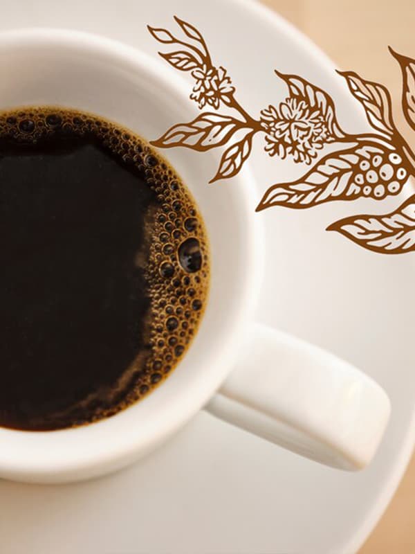 Bílý šálek kávy