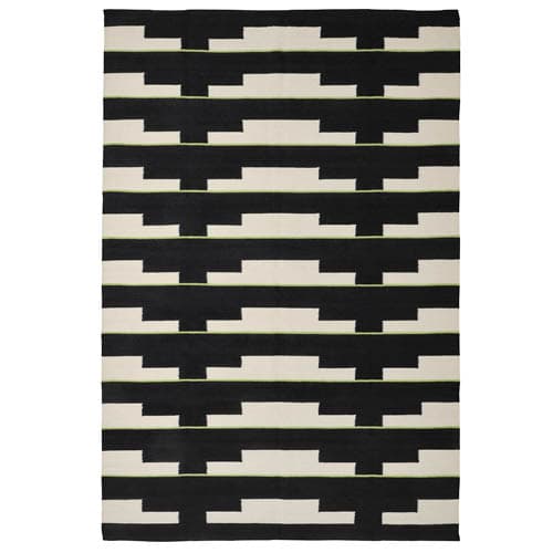 black and white rug