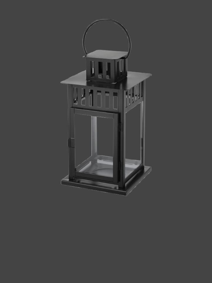 Black – Black metal lantern with handle

