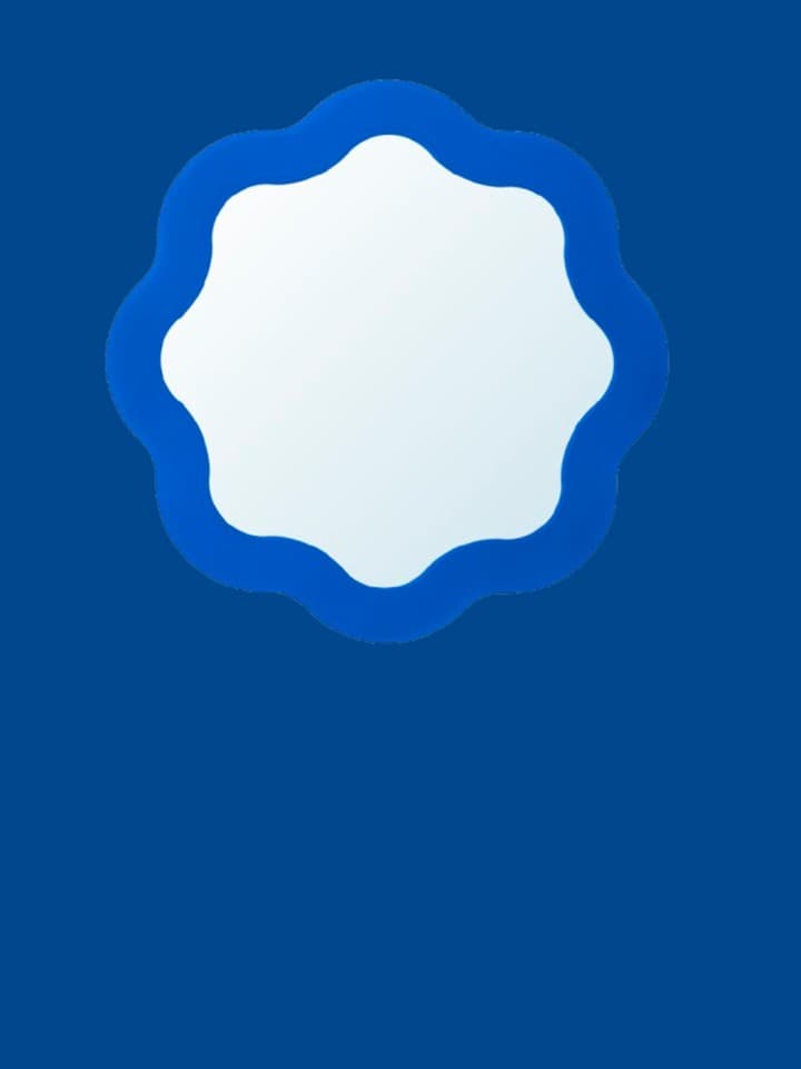 Blue – Blue mirror with irregular border