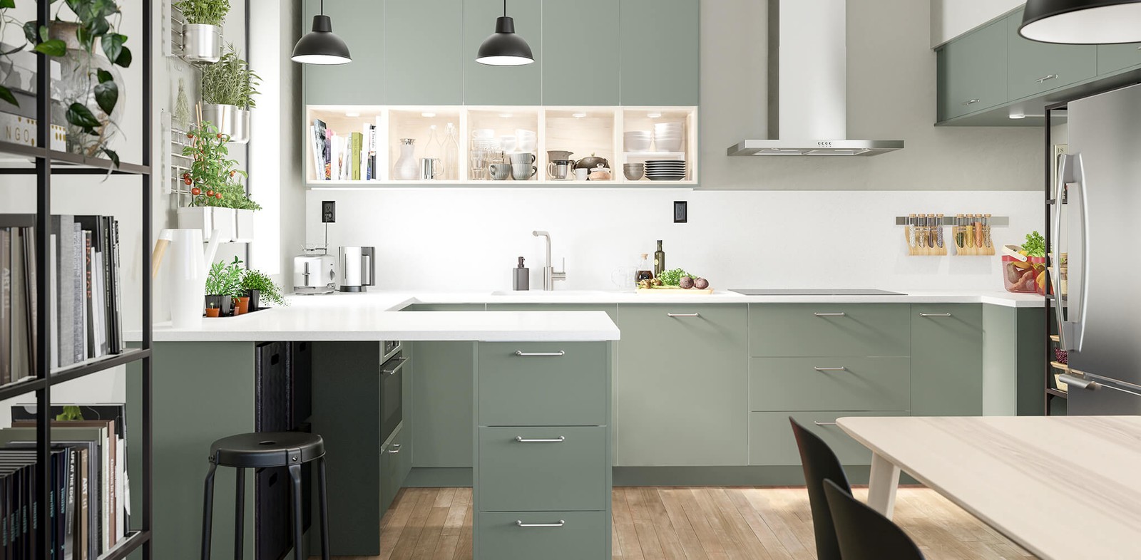 Matte GrayGreen Kitchen BODARP Series IKEA