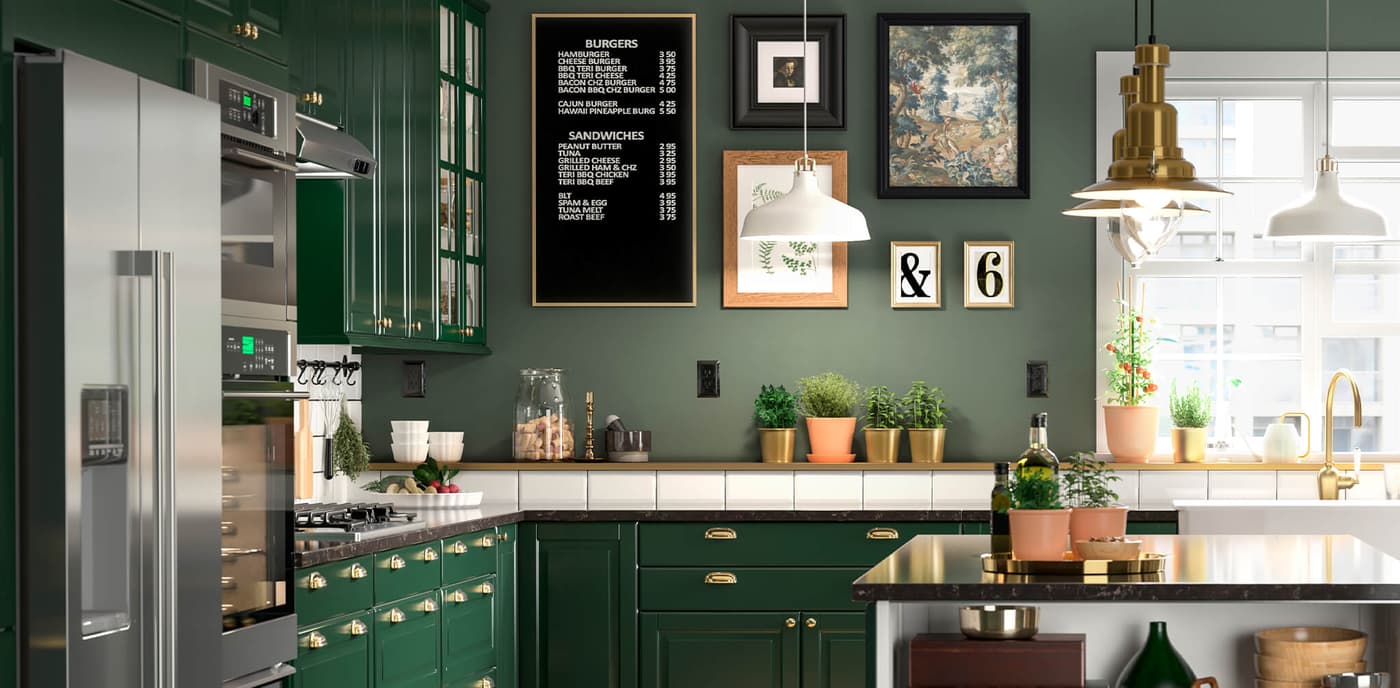 Green Kitchen Cabinets – BODBYN Series - IKEA