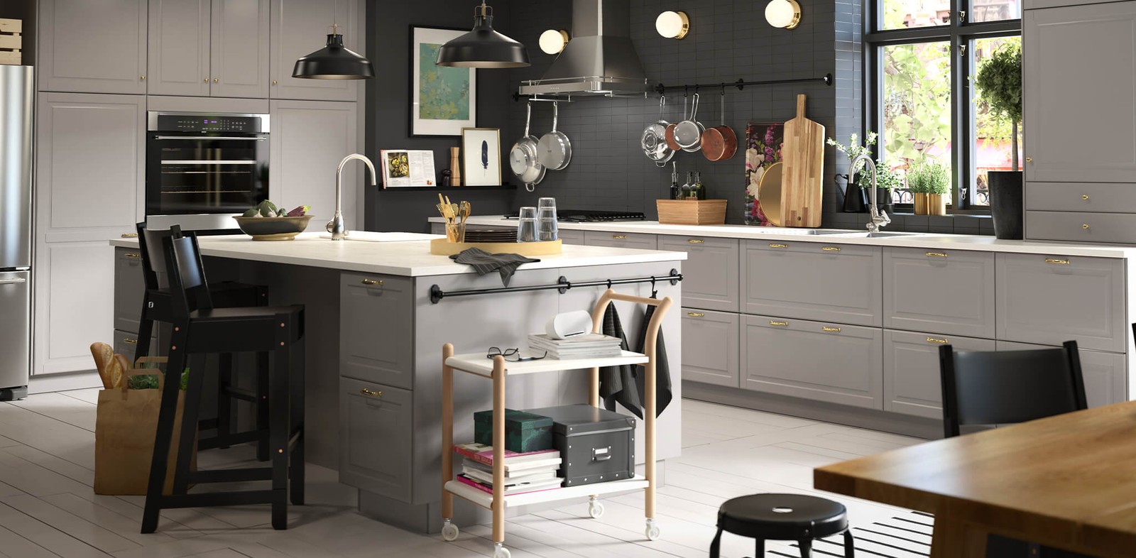 Light Gray Kitchen BODBYN Series IKEA