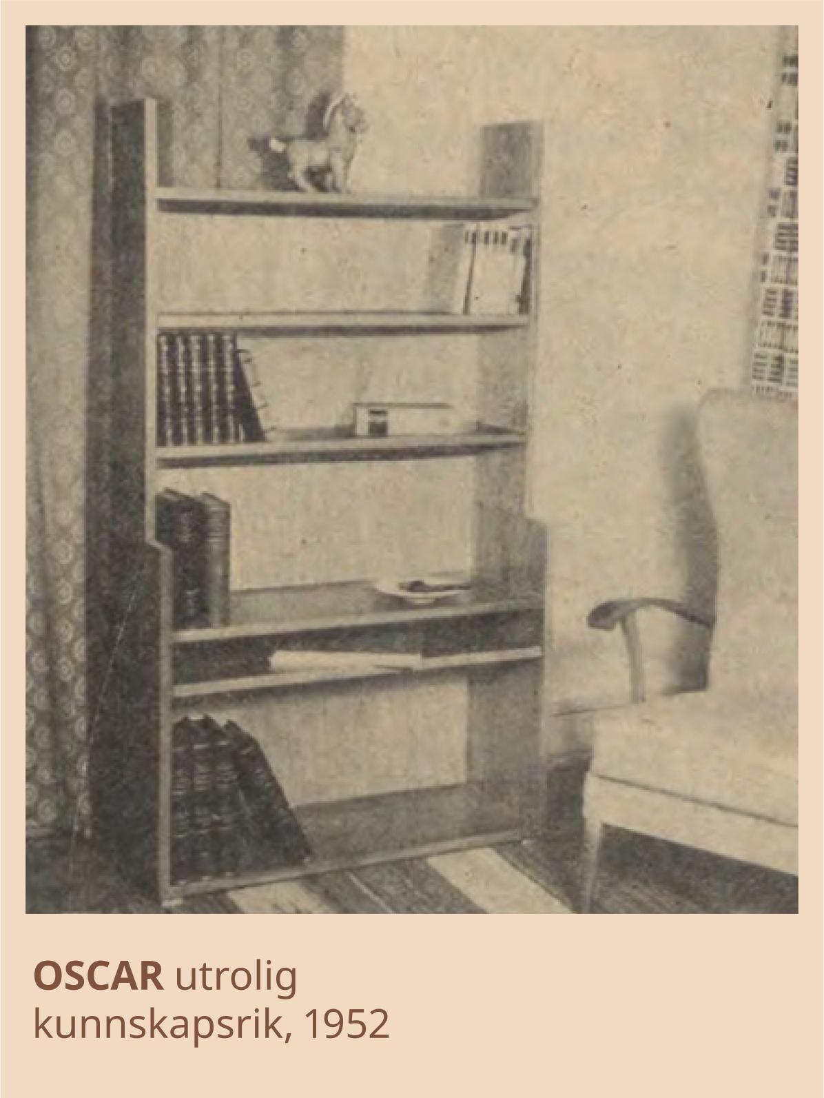 Bokhylle fra 60-tallet. 