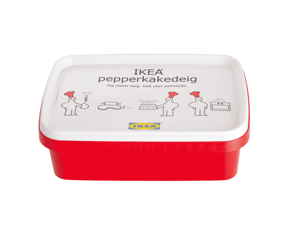 Boks med IKEA pepperkakedeig.