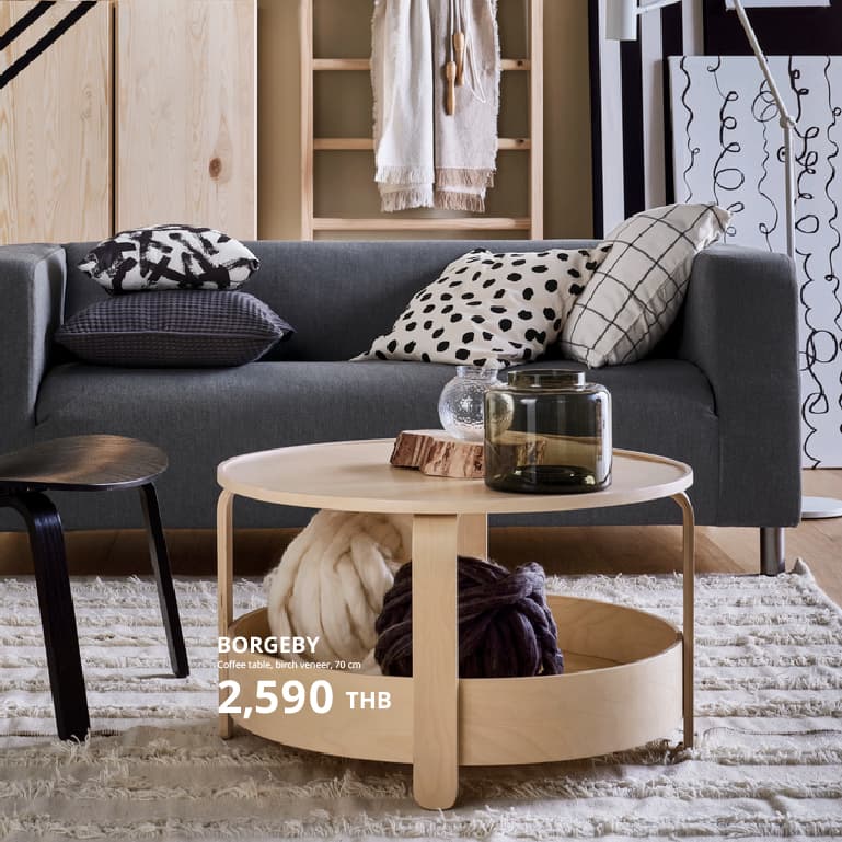 BORGEBY
Coffee table, birch veneer, 70 cm
2,590