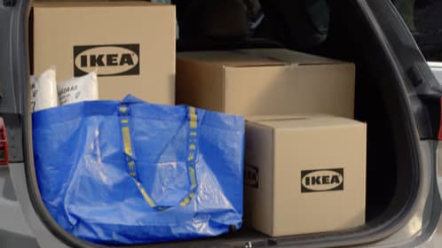 boxes in car