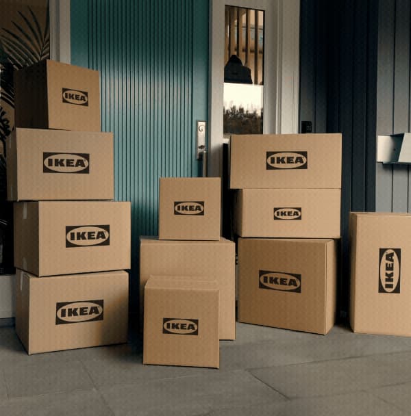 boxes in front of door