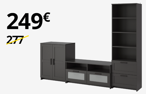 BRIMNES TV bench, black