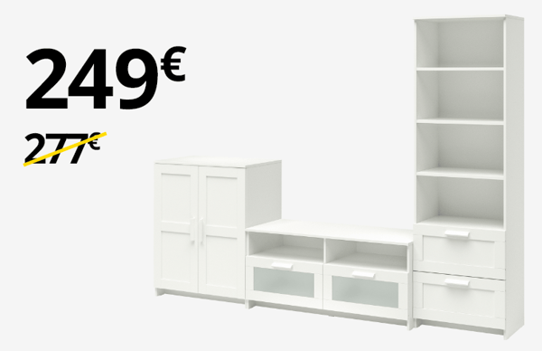 BRIMNES TV bench, white