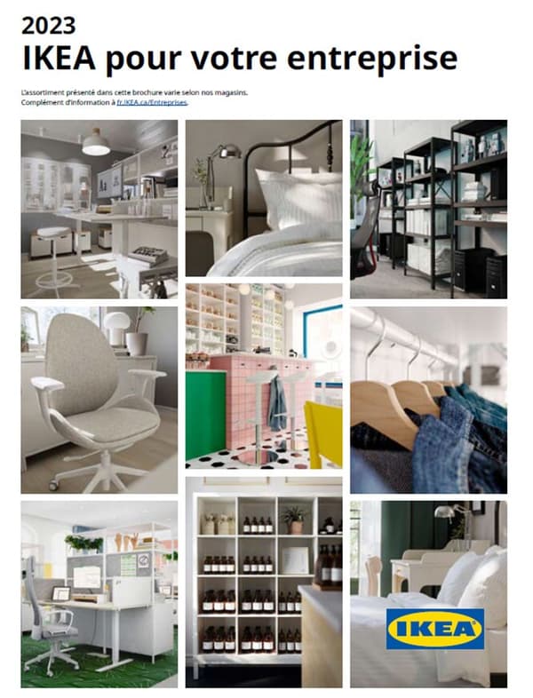 Brochure IKEA de l’assortiment pour entreprises 2023.