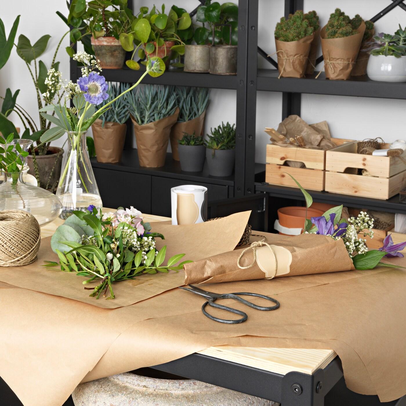 BROR Ława do pracy, czarny/sklejka sosnowa110x55 cm