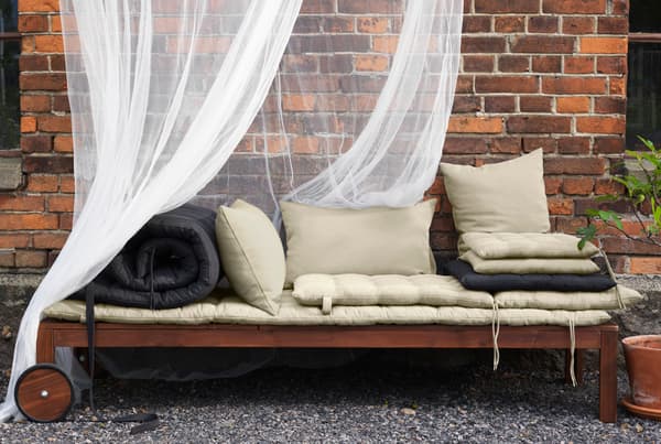 Brown wooden terrace furniture