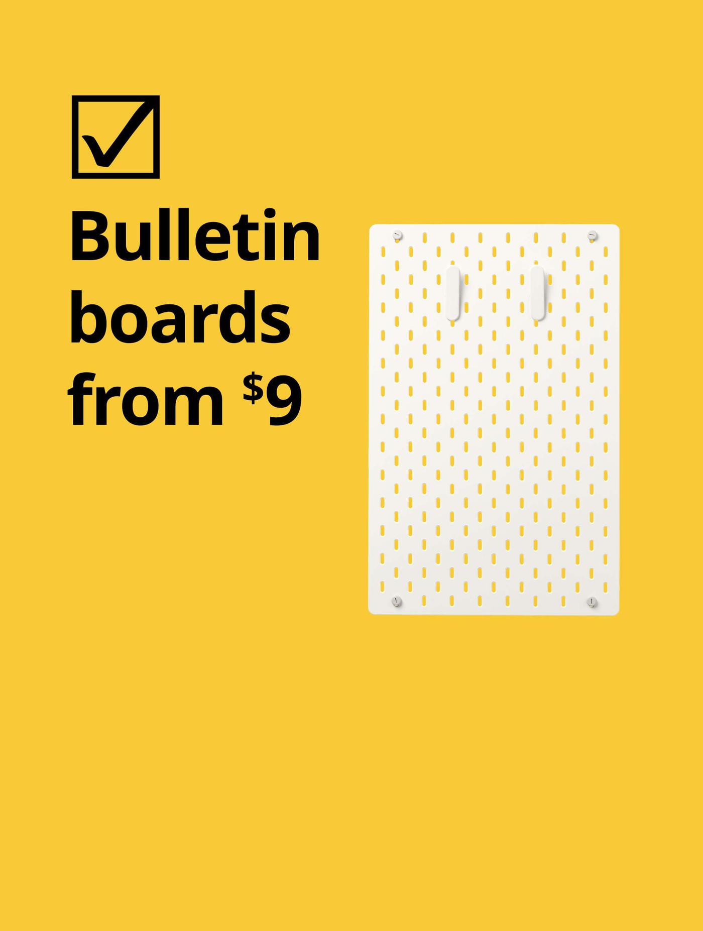 bulletin boards from $9