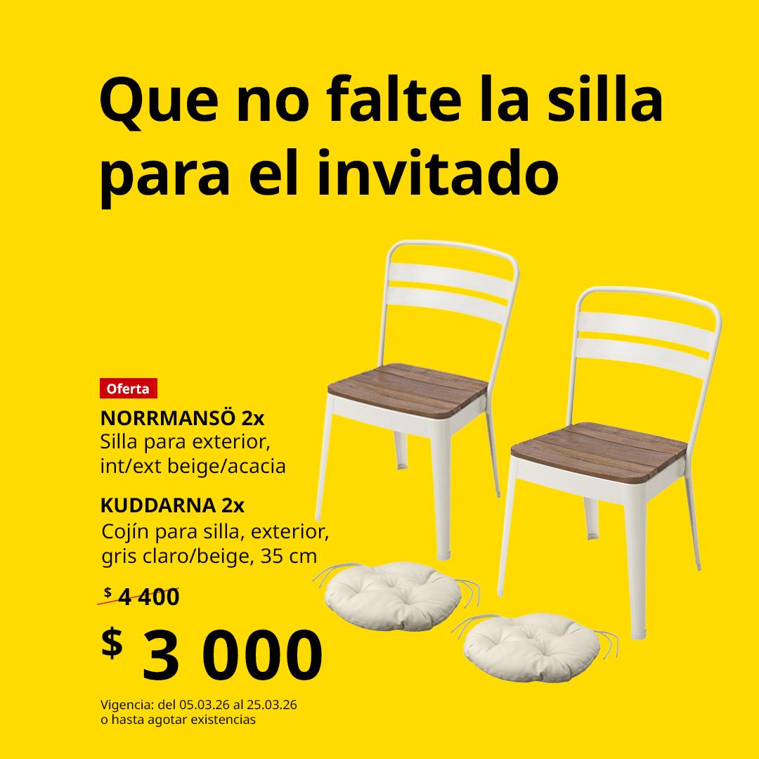 Bundle con dos sillas NORRMANSÖ y dos cojines KUDDARNA