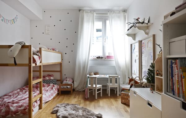 Bunk beds are perfect for siblings who share a room.