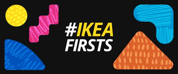Bunte Grafik mit dem Schriftzug #IKEAFIRSTS
