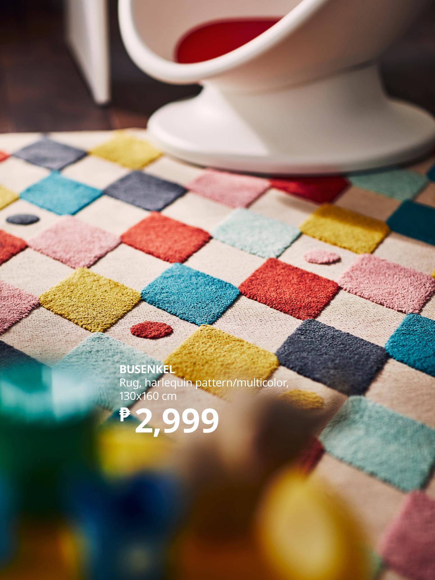 BUSENKEL rug 130x160 harlequin/multicolour

