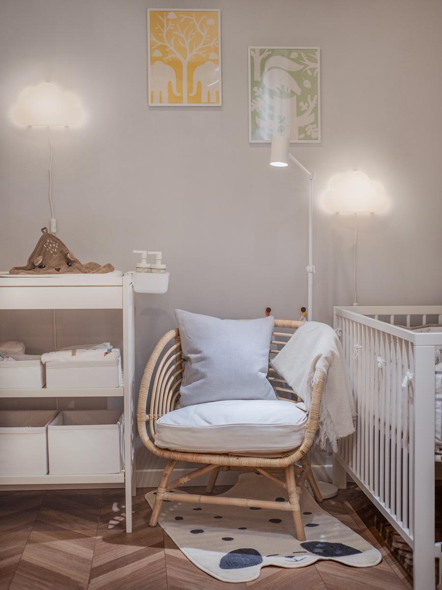 BUSKBO Fotel, rattan/Djupvik biały