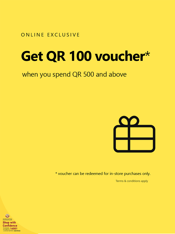 Shop from our website and receive a QR 100 voucher IKEA
