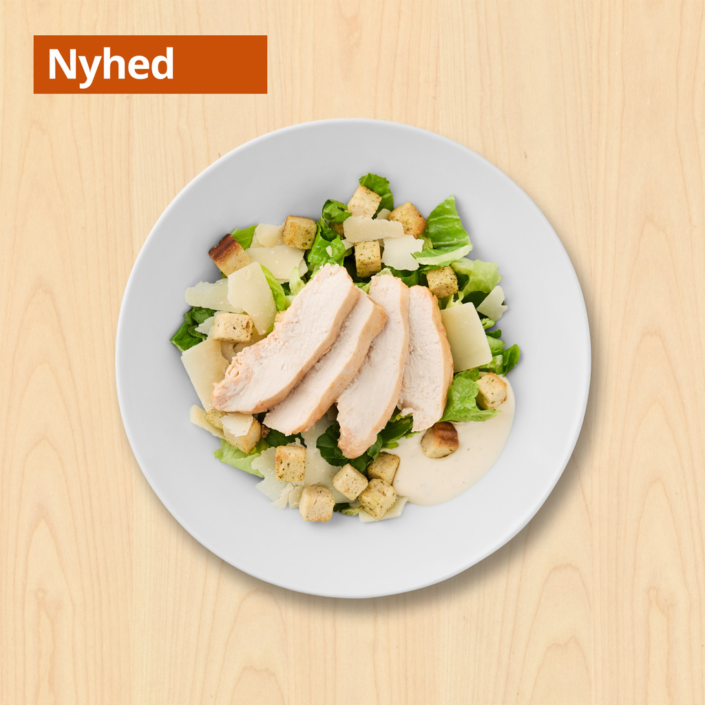 Cæsarsalat med kylling
Romainesalat, kylling, grana padano, croutoner og cæsardressing

59.-