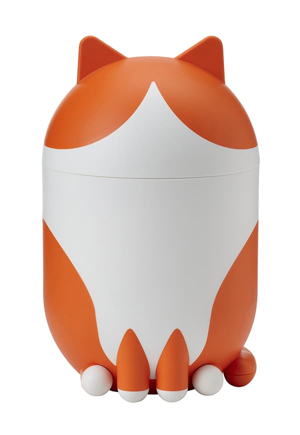 Caja de almacenaje con tapa en forma de gato naranja GREJSIMOJS 