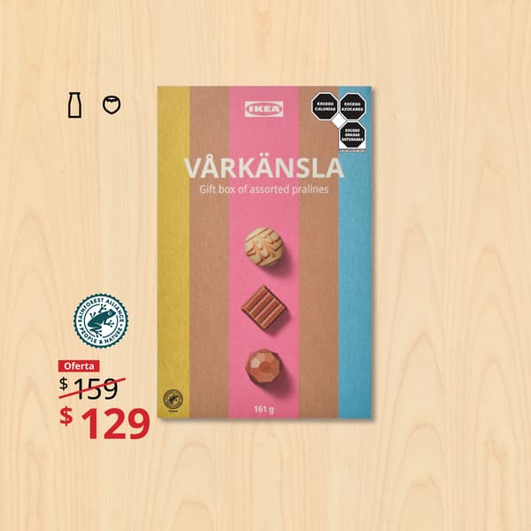 Caja de regalo, surtido de pralinés de 161 gr.