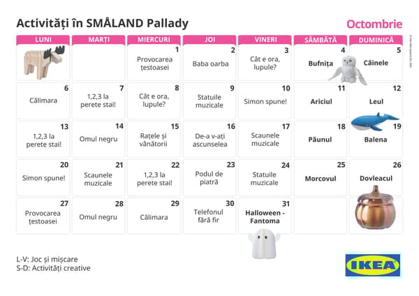 calendar activități smaland ikea pallady