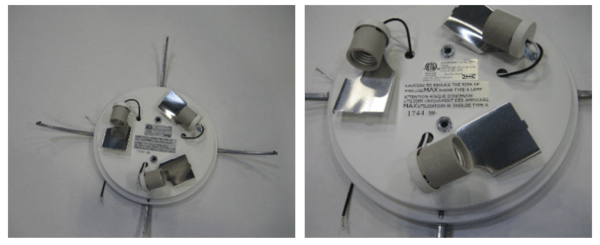 CALYPSO ceiling lamp with the glass shade removed