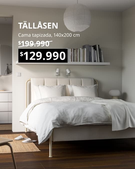 Cama tapizada TÄLLÅSEN con su precio especial.