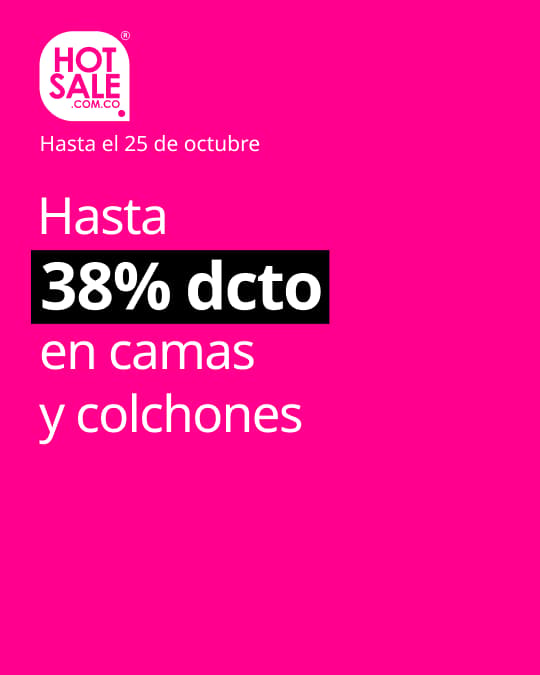 Camas y colchones con hasta 38% dcto.