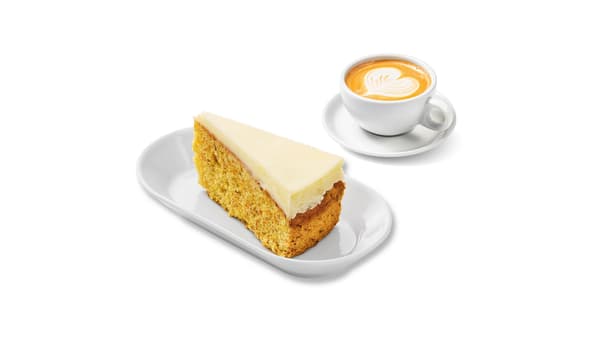 Carrot cake. cappucino