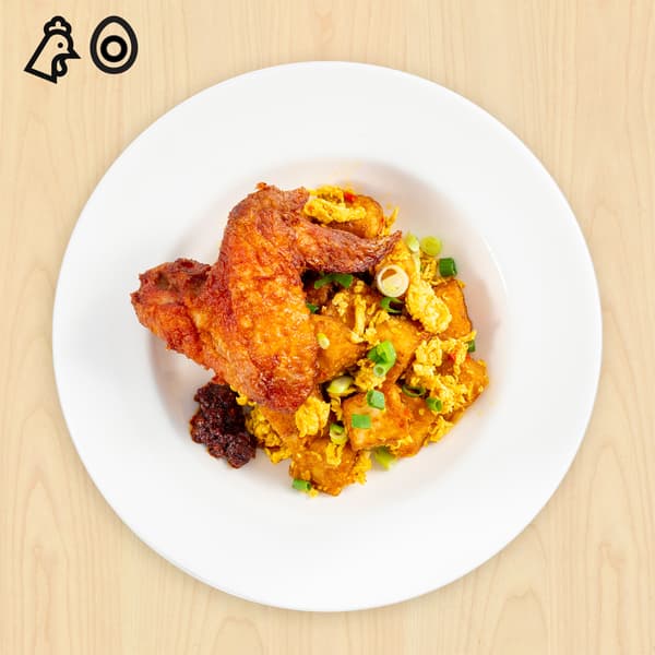 Carrot cake with 1pc of chicken wing