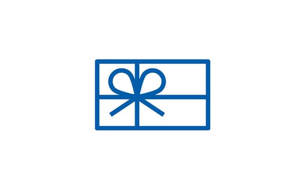 Carta regalo IKEA stilizzata in colore blu.