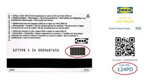 Cartes-cadeau Code PIN