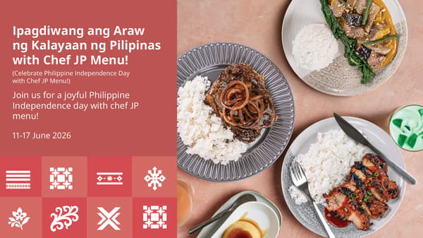 Celebrate Phillipine Independence Day with Chef JP menu.