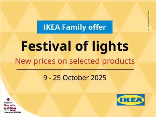 Celebrate the Festival of Lights with inspiring Diwali décor from IKEA Qatar.
Fill your home with warmth, joy, and style this Diwali with pieces that truly shine.

