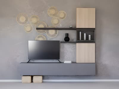 Cette combinaison est un parfait équilibre entre praticité et style, offrant à la fois des rangements fermés et des étagères.