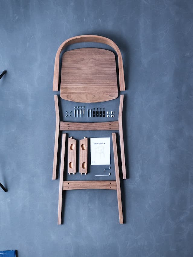 chair disassembled into parts