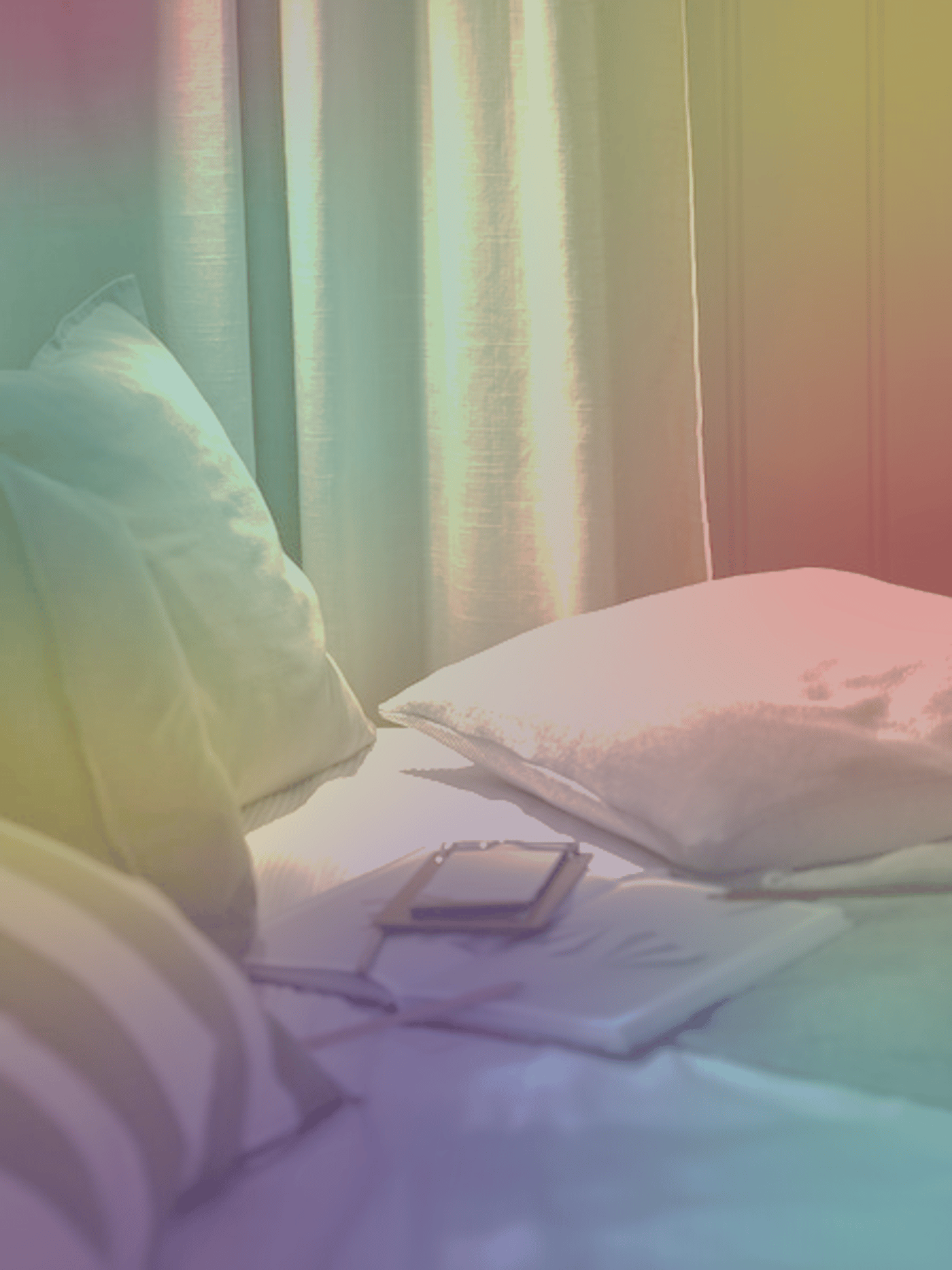 Chambre avec un rideau protégeant de la lumière 