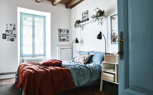 Chambre en bleu et blanc