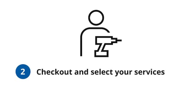 Checkout and select your services